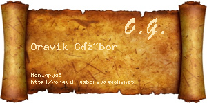 Oravik Gábor névjegykártya